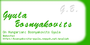gyula bosnyakovits business card